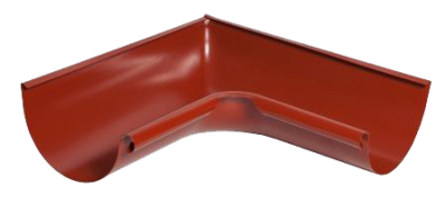 Детальное фото угол желоба внутренний 90 гр, сталь, d-125 мм, красный, aquasystem